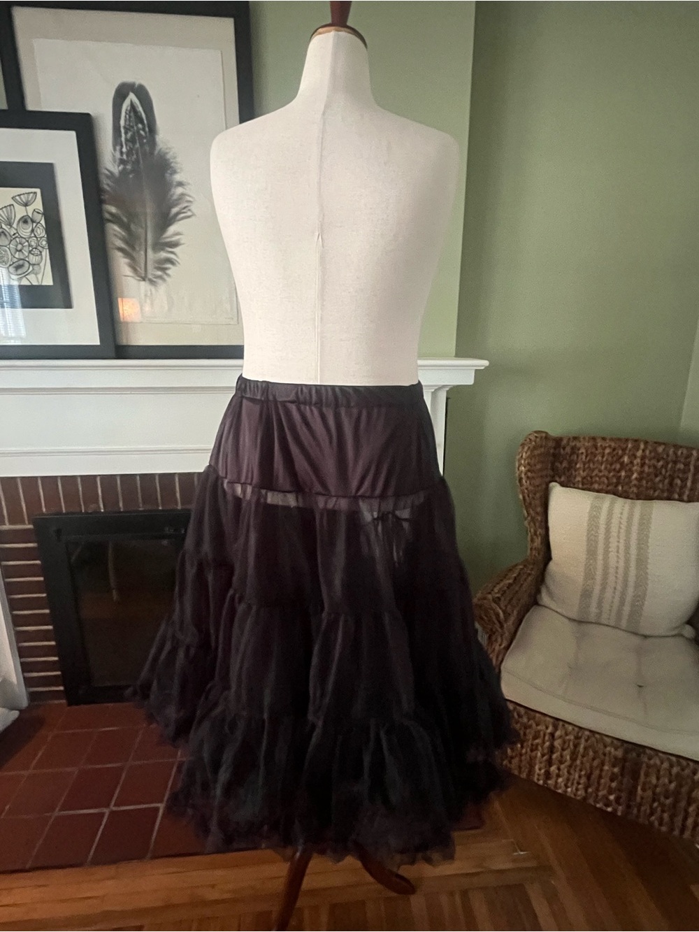 Fervour Black Layered Tulle Petticoat Crinoline Underskirt | 3X/4X - Picture 2 of 6